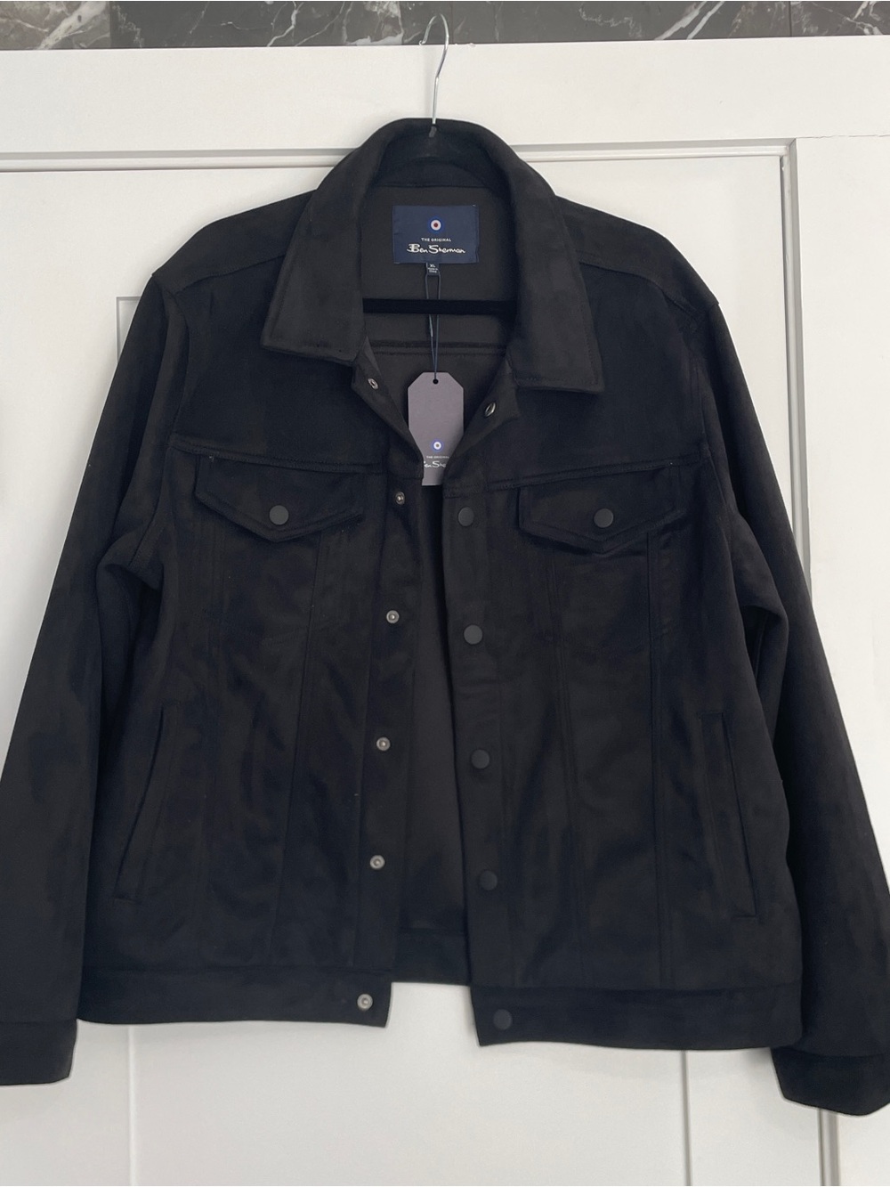 Ben Sherman Black Suede Bomber-Style Jacket NWT